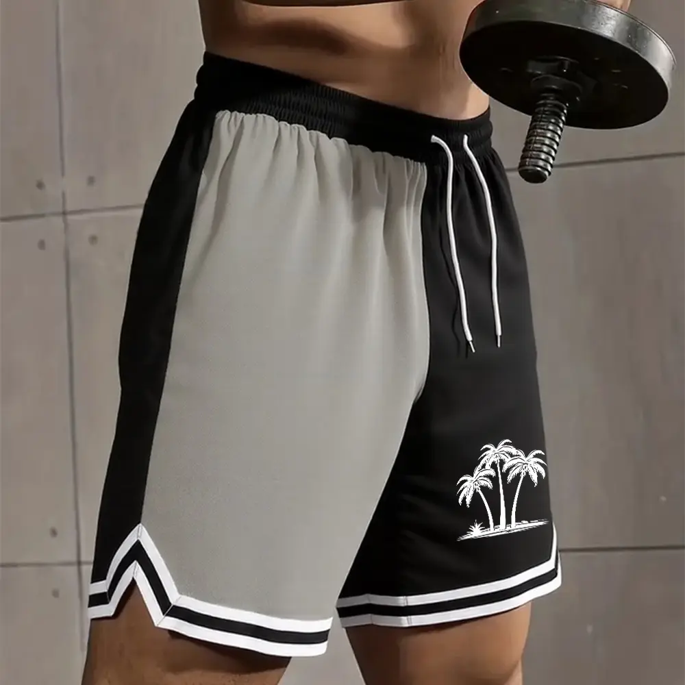 Men's Basketball Shorts Coconut Tree Print Sports Casual Shorts Quick Dry Fitness Shorts Men's Summer Fitness Running Basketball