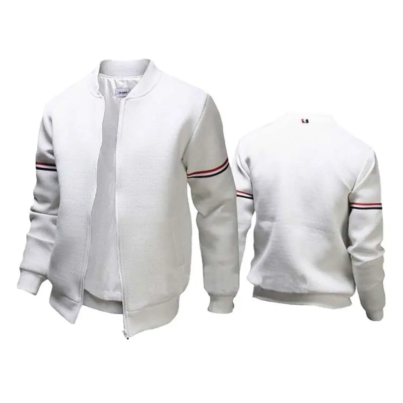 Mens Jacket Daily Fall Winter Windbreak Coat Webbing Stand Collar Regular Fit Active Long Sleeve Jackets Baseball Uniform 4XL