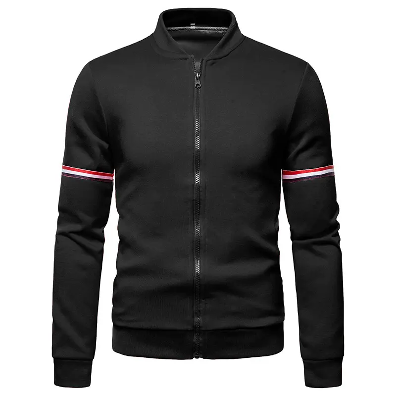 Mens Jacket Daily Fall Winter Windbreak Coat Webbing Stand Collar Regular Fit Active Long Sleeve Jackets Baseball Uniform 4XL