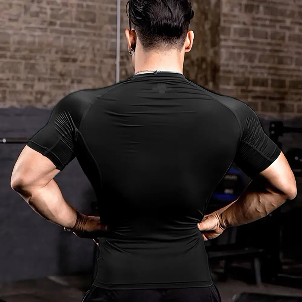IPPO Anime Compression Shirt Men Boxing Summer Gothic Quick Dry Gym Shirt Sport Running TShirt Short Sleeve Rashgard Tops Tee