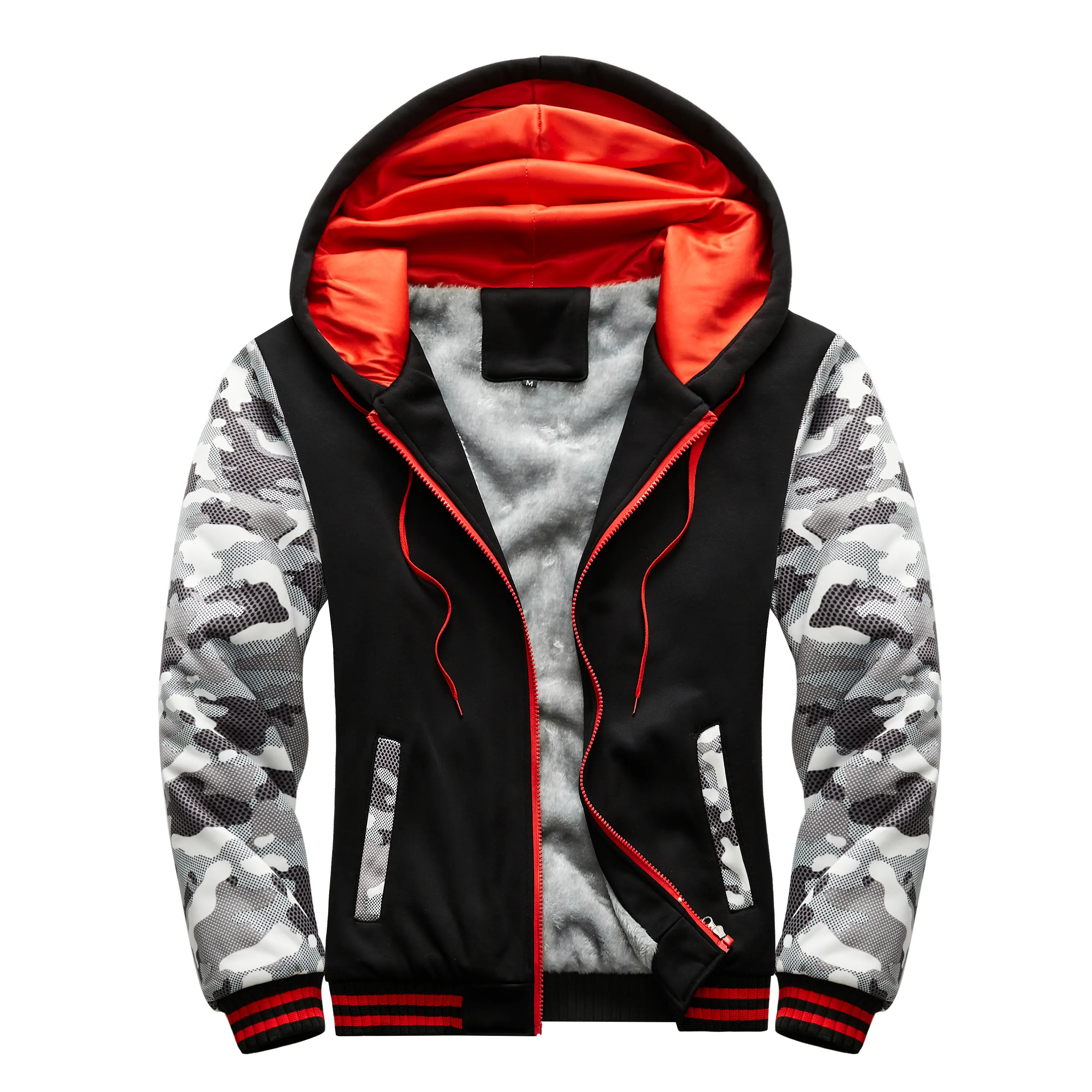 Men's Hoodie Winter Thick Warm Fleece Zipper Sweatshirts Casual Hoodies Daily Coat Sportwear Male Streetwear Hoodies Unisex