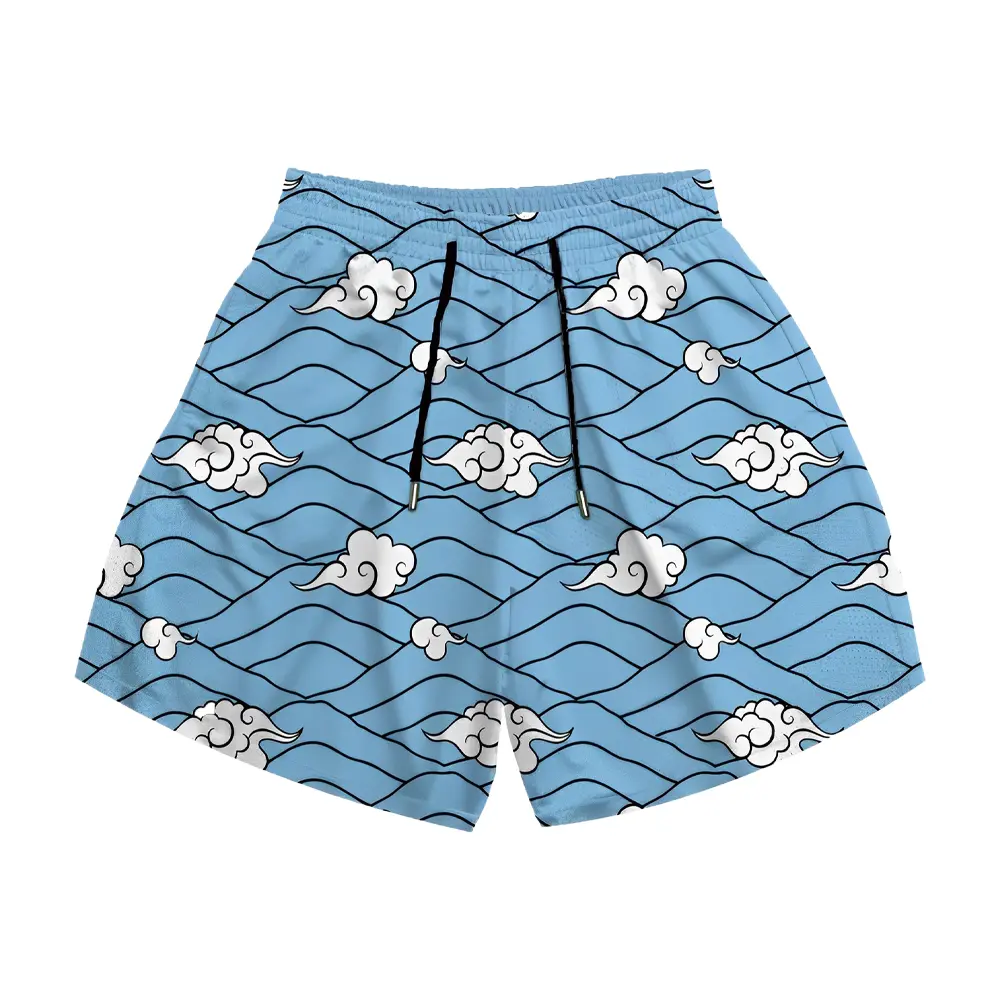 Men's Anime 3D Printed Beach Shorts Elastic Waist Anime Shorts Harman Printed Street Casual Loose Shorts
