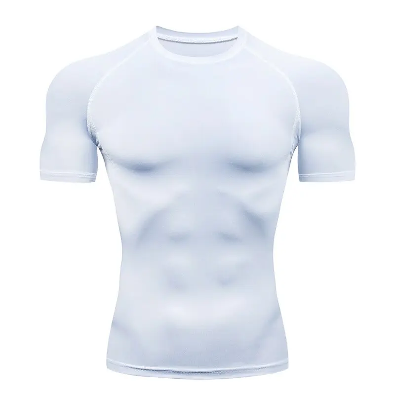Men's Tight Dry Tshirt Muscle Moisture Wicking Gym Tshirts Fitness Sportswear Casual Holiday Short Sleeve Clothing Apparel