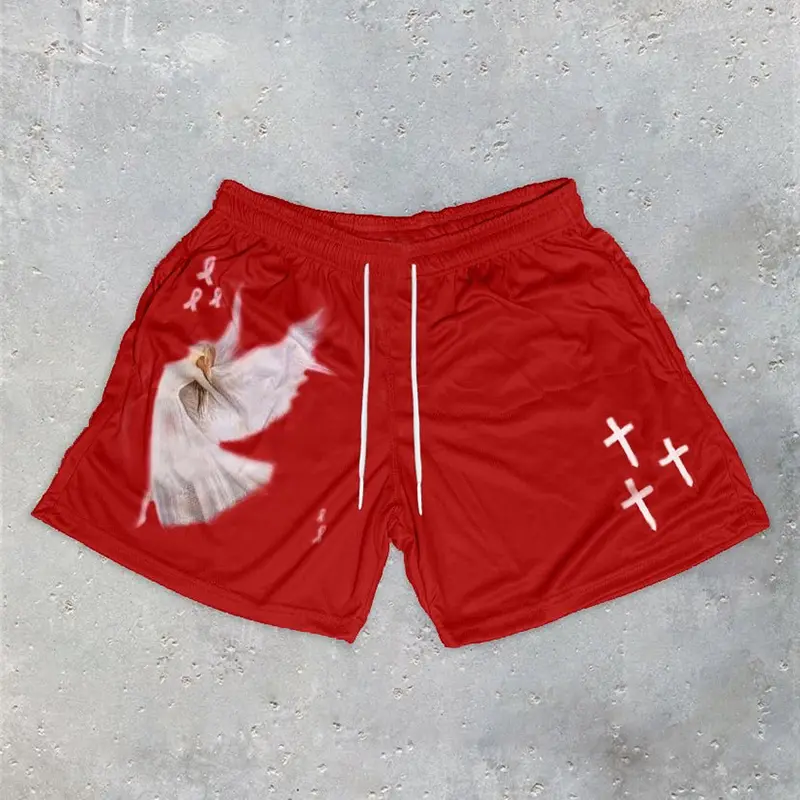 Men's Anime 3D Printed Beach Shorts Elastic Waist Anime Shorts Harman Printed Street Casual Loose Shorts