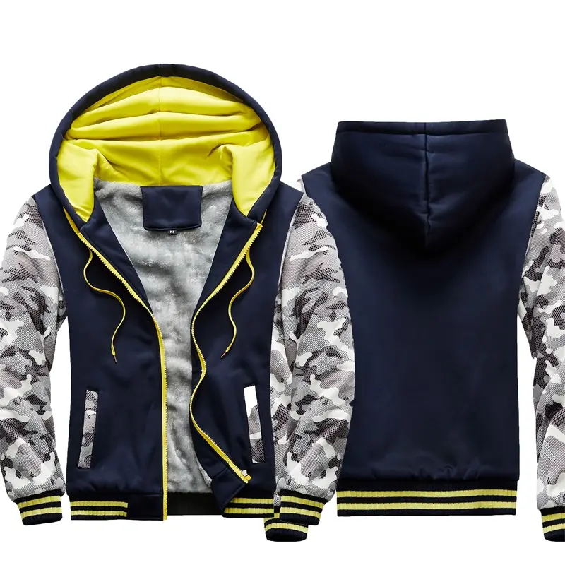 Men's Hoodie Winter Thick Warm Fleece Zipper Sweatshirts Casual Hoodies Daily Coat Sportwear Male Streetwear Hoodies Unisex
