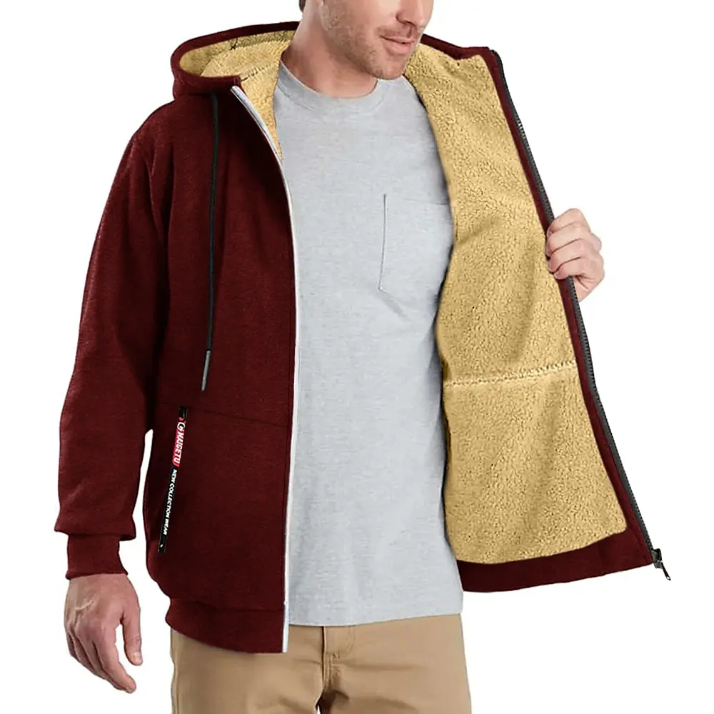 Men's Hoodie Full Zip Hoodie Fleece Jacket Plain Sports & Outdoor Daily Holiday Vintage Streetwear Casual Winter