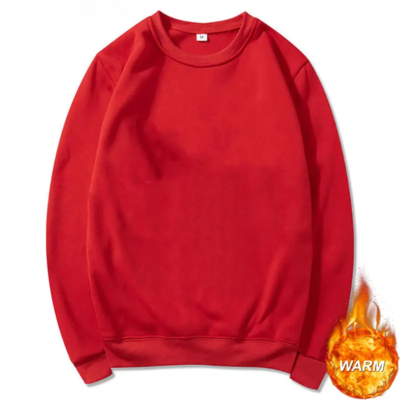 Men's and Women's Solid Color Thickened Round Neck Sweatshirts Casual Pullovers Daily Style Fashionable and Warm