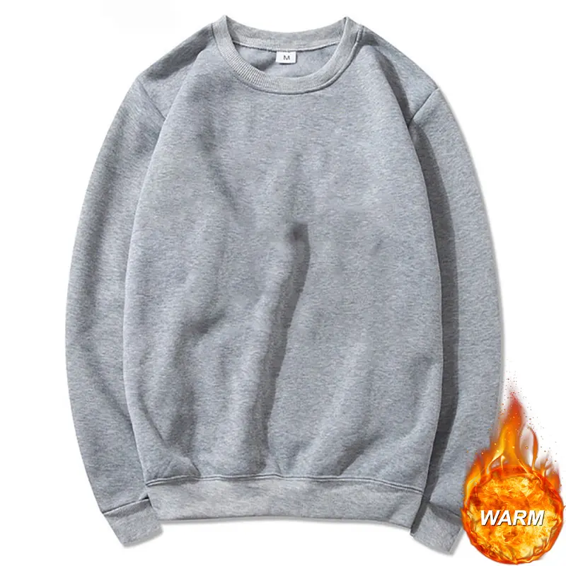 Men's and Women's Solid Color Thickened Round Neck Sweatshirts Casual Pullovers Daily Style Fashionable and Warm