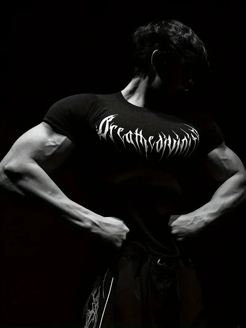 Men's "Dreamer" Graphic Compression T-Shirt - Quick Dry Tight Breathable Summer Sports Leisure Comfort