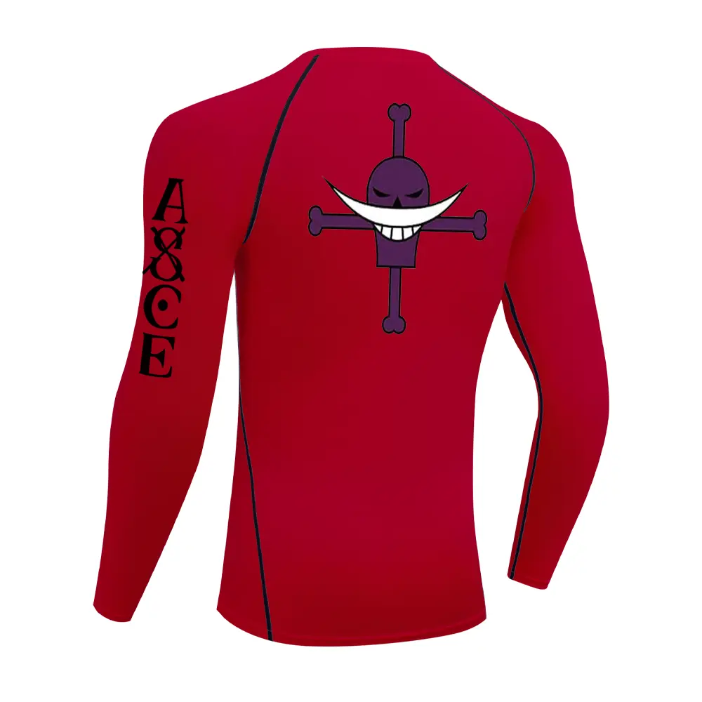 Men's Rash Guard Anime Manga Print Gym Compression Shirts Fitness Quick Dry Rashguard Sport Tops Tees Outdoor Summer SPF 60 Male