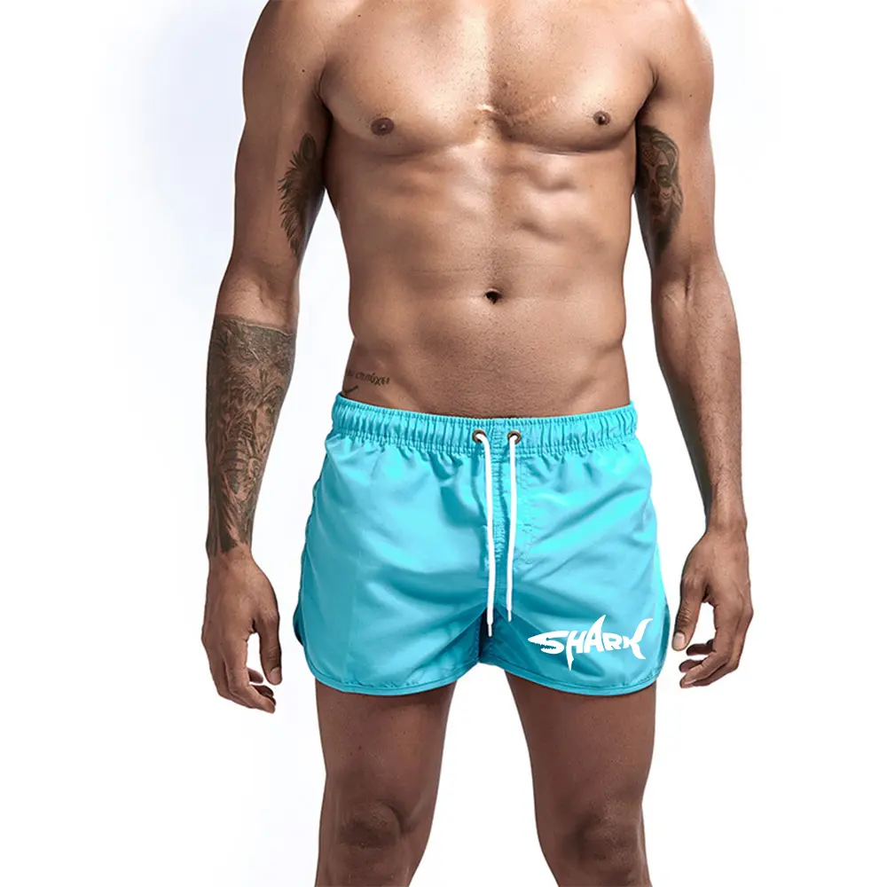 Men's Beach Shorts Shark Printed Swim Trunks Quick Dry Swim Shorts for Men Swimming Surfing Beach Summer 13 Colors S-3XL