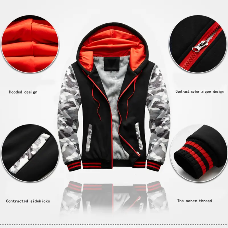 Winter Sports Jacket Pants Suits Men's Coats Trousers Sets Thicken Thermal Hoodies Set Camouflage Tracksuit Sweatshirts