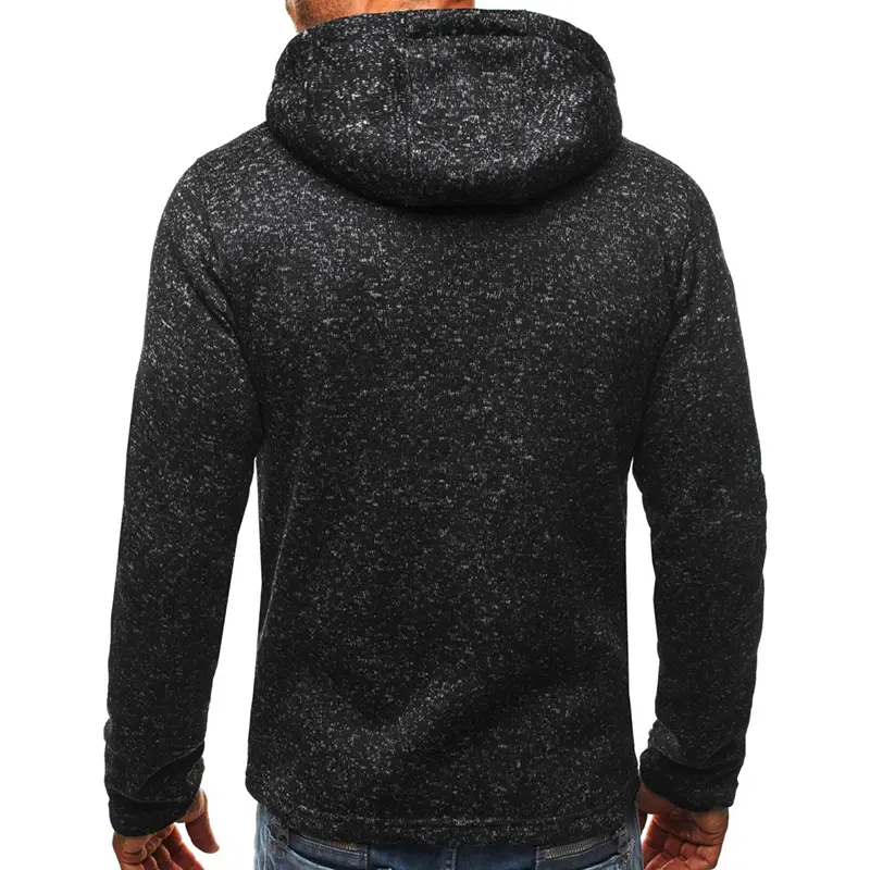 Men's Full Zip Hoodie Solid Color Zipper Hooded Daily Fitness Basic Thin Fleece Hoodies Sweatshirts Long Sleeve Blue Gray Black