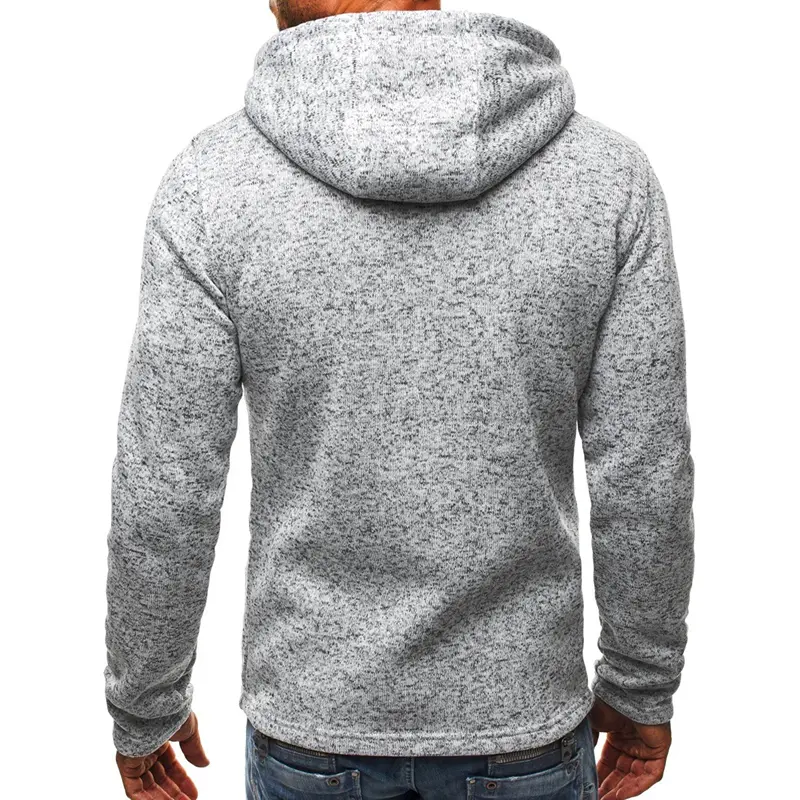 Men's Full Zip Hoodie Solid Color Zipper Hooded Daily Fitness Basic Thin Fleece Hoodies Sweatshirts Long Sleeve Blue Gray Black