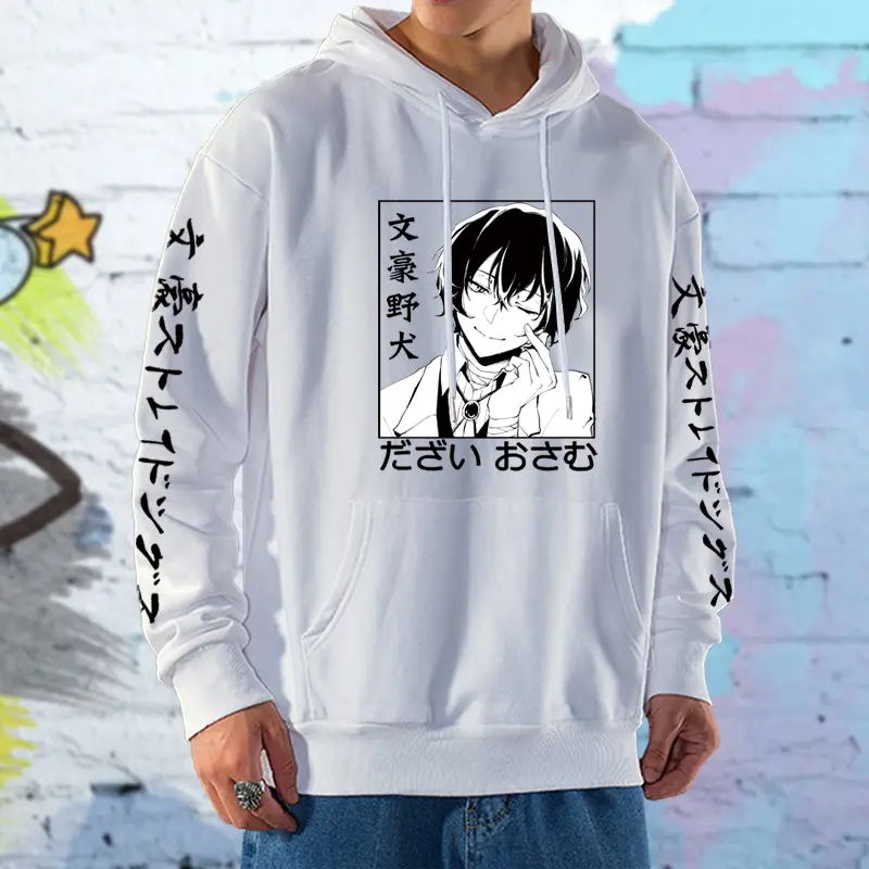 Bungo Stray Dogs Anime Hoodies Men Women Gothic Harajuku Sweatshirts Cartoon Manga Pullover Fleece Fall Winter Streetwear Unisex