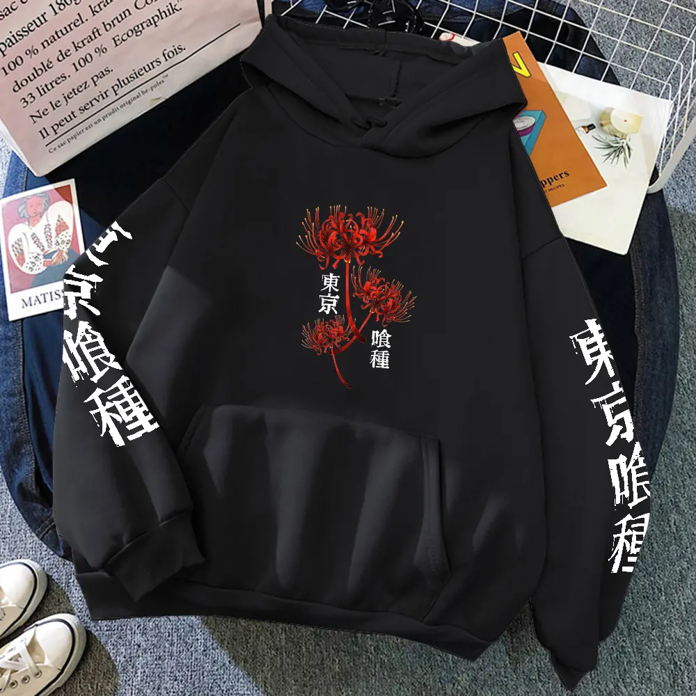 Tokyo Ghoul Anime Hoodies Men Women Harajuku Gothic Sweatshirts Casual Hooded Pullover Fashion Streetwear Autumn Winter 8 Colors