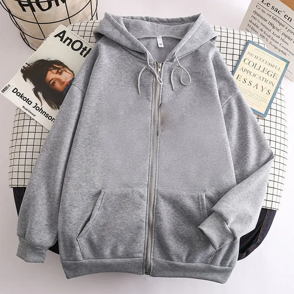 Men's Zip Up Hoodies Casual Zipper Jacket Coats Women Fleece Autumn Winter Harajuku Gothic Hooded Sweatshirts Sports Streetwear
