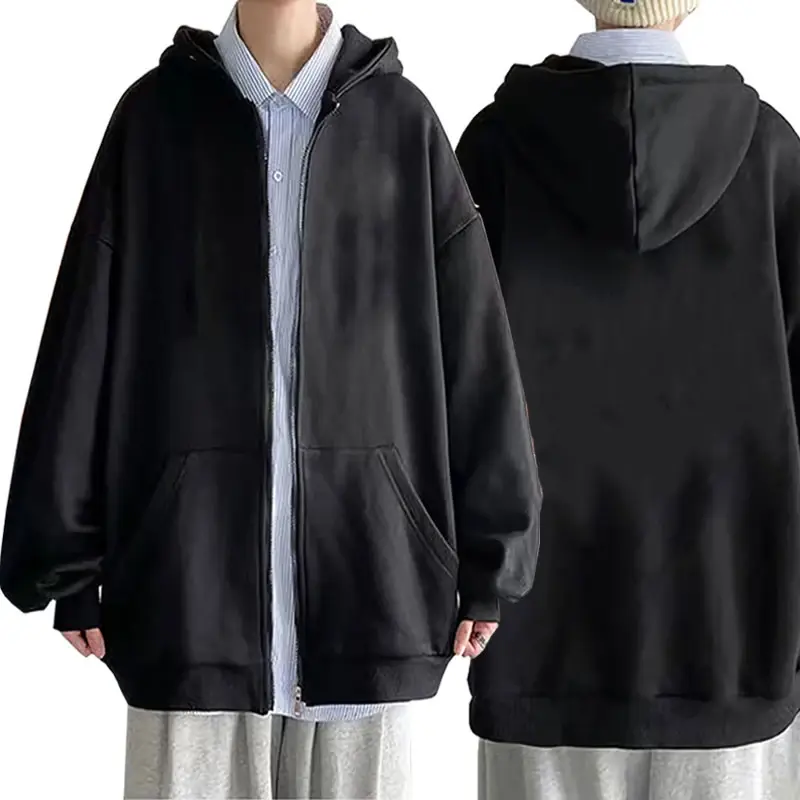 Men's Zip Up Hoodies Casual Zipper Jacket Coats Women Fleece Autumn Winter Harajuku Gothic Hooded Sweatshirts Sports Streetwear