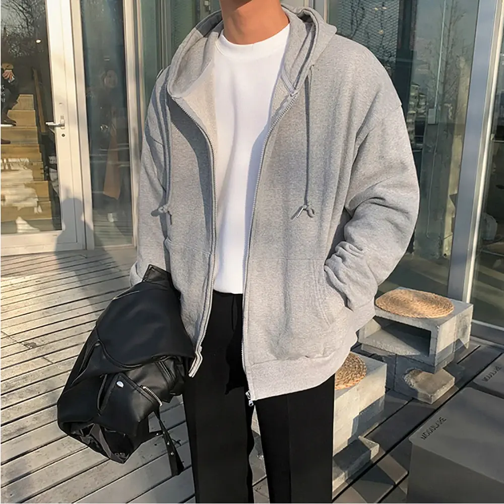 Men's Zip Up Hoodies Casual Zipper Jacket Coats Women Fleece Autumn Winter Harajuku Gothic Hooded Sweatshirts Sports Streetwear