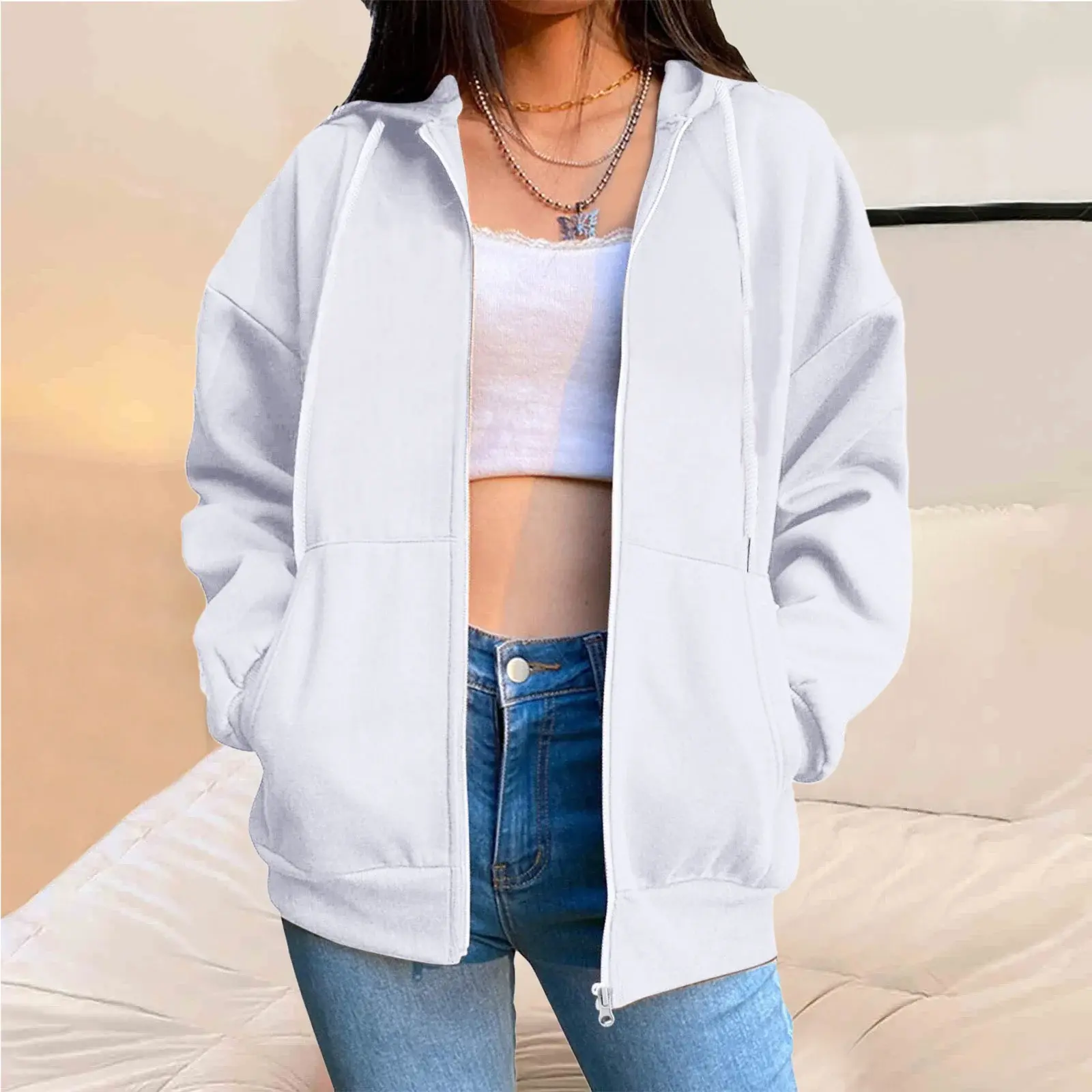Men's Zip Up Hoodies Casual Zipper Jacket Coats Women Fleece Autumn Winter Harajuku Gothic Hooded Sweatshirts Sports Streetwear