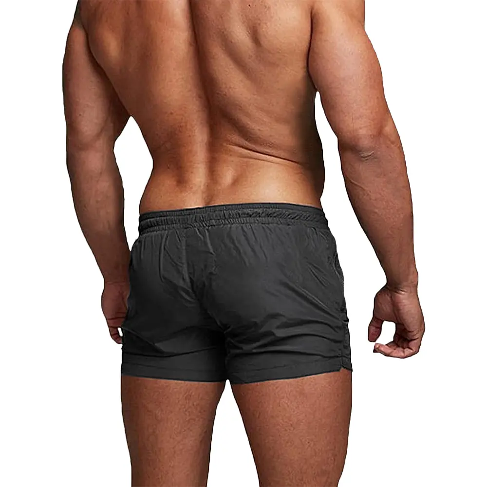 Men's Gym Running Shorts Brooklyn Print Drawstring Mesh Lining Zipper Pockets Solid Color Sport Outdoor Fitness Basic Casual