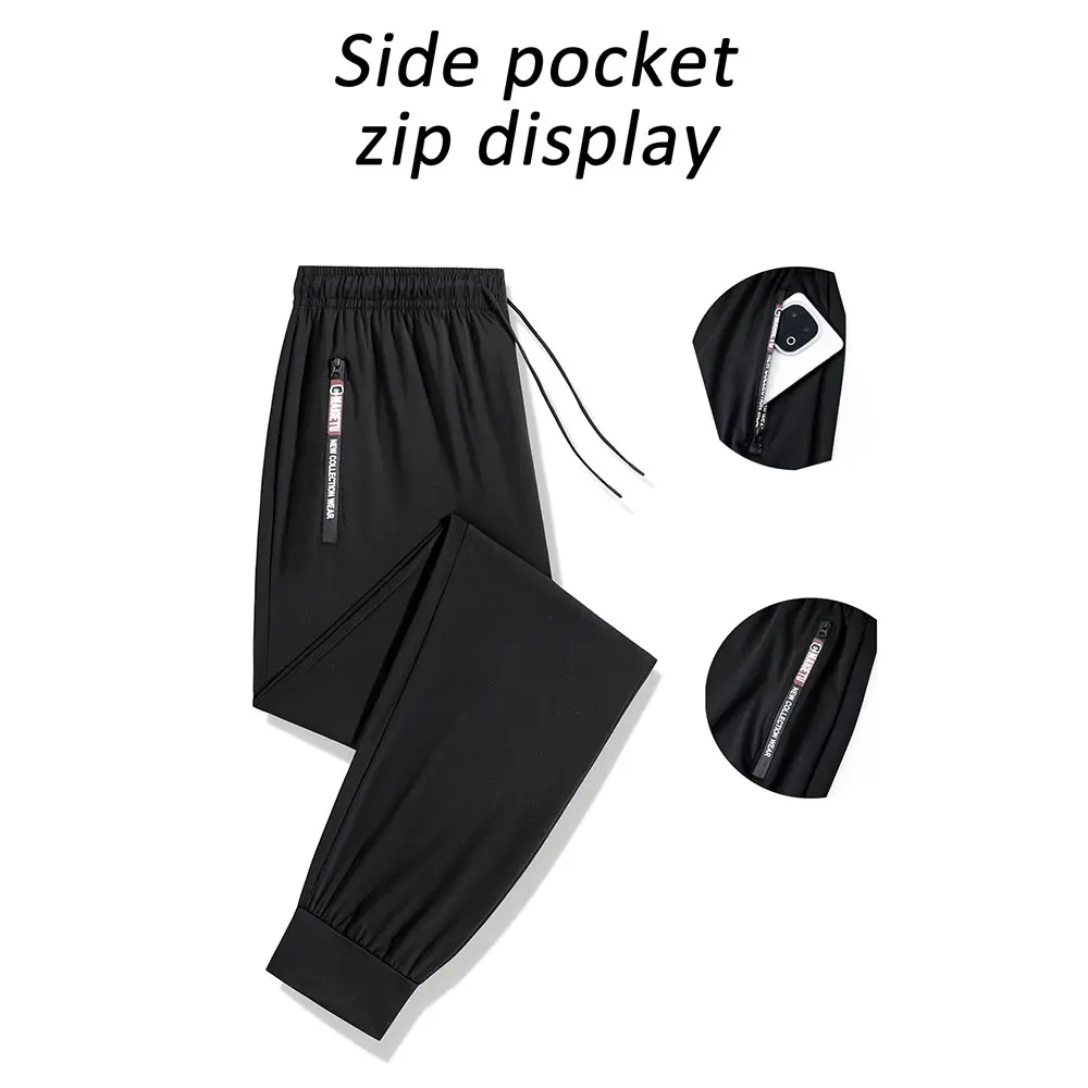 Men's Pants Athletic Stretchy Quick Dry Zipper Pockets Pants Lightweight Sweatpants For Outdoor Hiking Fishing Running Workout