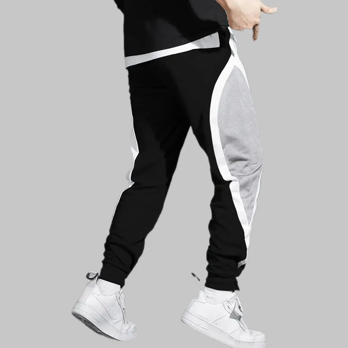 Men's Sports Pants Spring Autumn Male Loose Fitting Leggings Patchwork Running Training Casual Pants Fashion Outfit Trousers