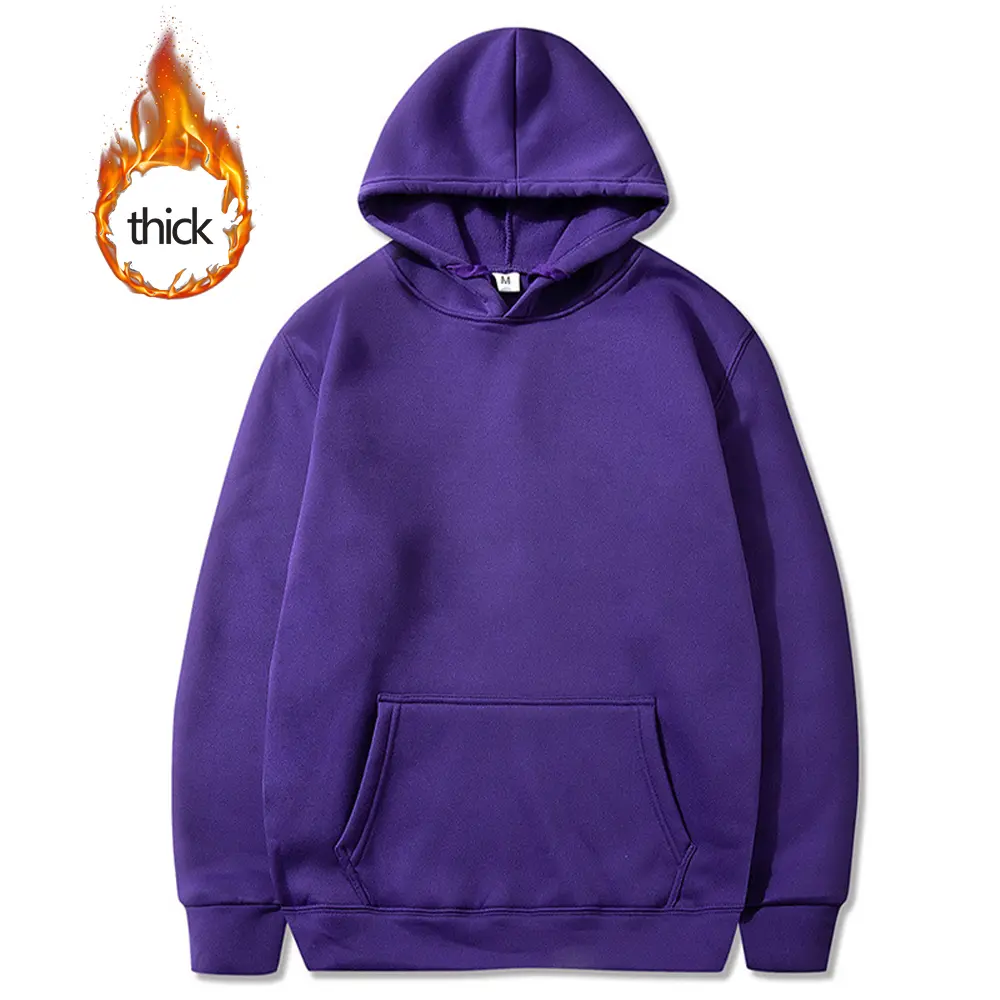 Solid Color Thickening Men's Hoodies New Autumn And Winter Casual Hoodies Sweatshirts Men's Top Hoodies Sweatshirt Male