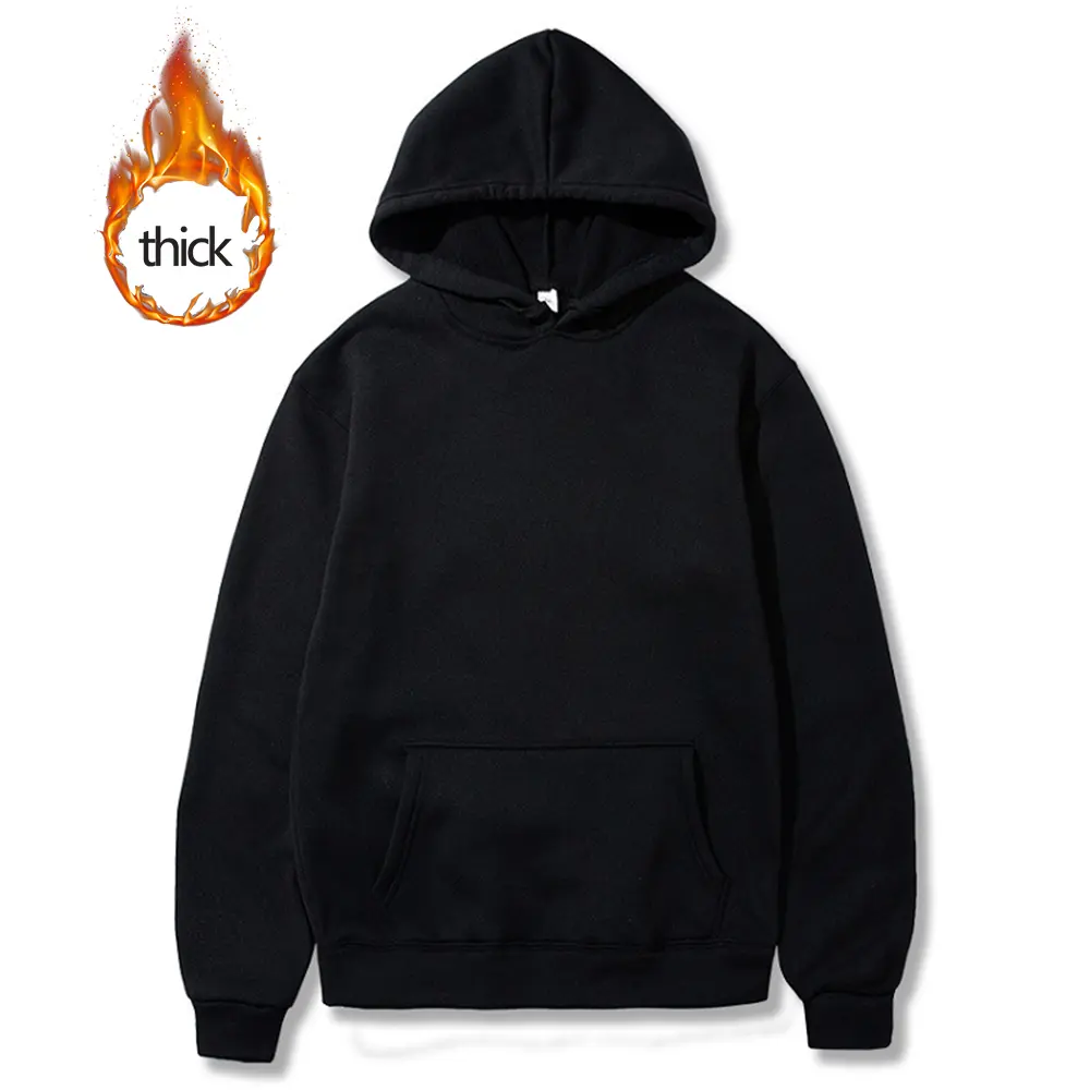 Solid Color Thickening Men's Hoodies New Autumn And Winter Casual Hoodies Sweatshirts Men's Top Hoodies Sweatshirt Male