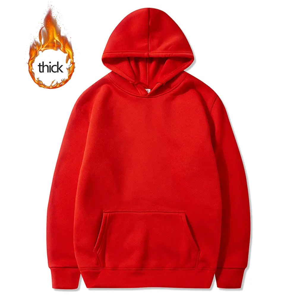 Solid Color Thickening Men's Hoodies New Autumn And Winter Casual Hoodies Sweatshirts Men's Top Hoodies Sweatshirt Male