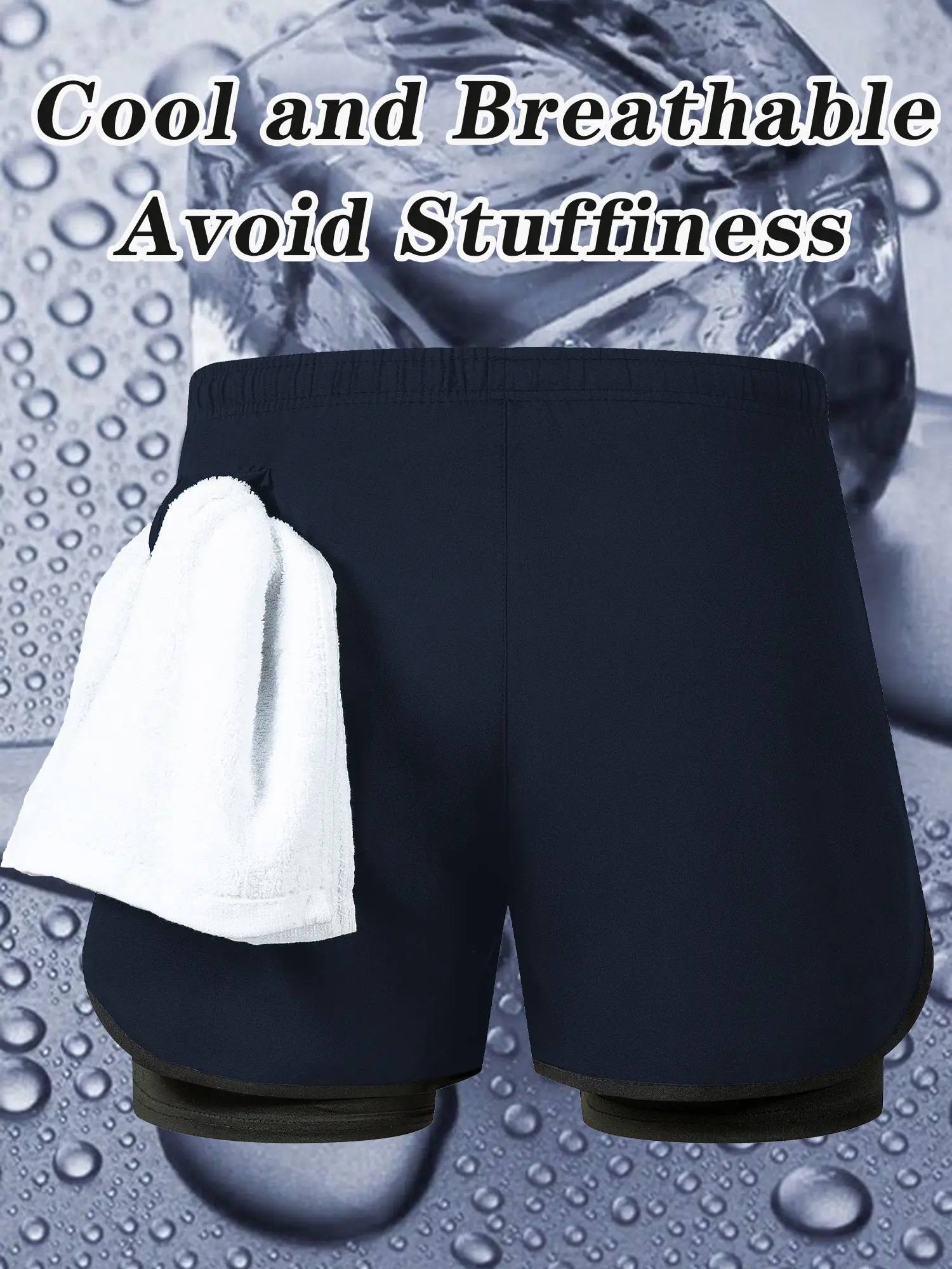 Men's casual outdoor sports double-layer shorts three-pack breathable quick-drying summer