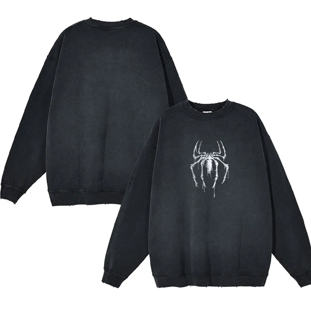 Men's Hooded Sweatshirt Street Fashion Vintage Spider Graphic Pullover Hoodie Colorse Spider Sweatshirt Retro Training Hoodie