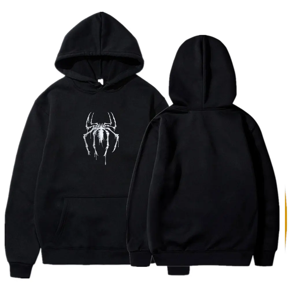 Men's Hooded Sweatshirt Street Fashion Vintage Spider Graphic Pullover Hoodie Colorse Spider Sweatshirt Retro Training Hoodie