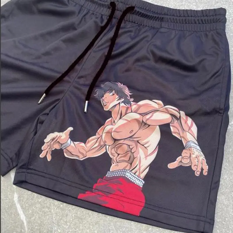 Men's Anime 3D Printed Beach Shorts Elastic Waist Anime Shorts Harman Printed Street Casual Loose Shorts