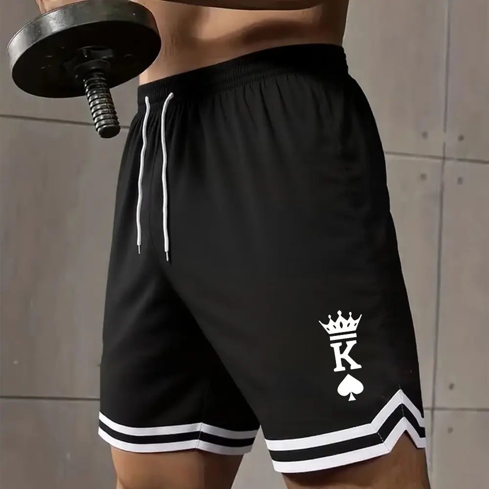 Men's Basketball Shorts King of Spades Print Casual Shorts Quick Dry Gym Short for Men Summer Fitness Running Workout 3 Colors