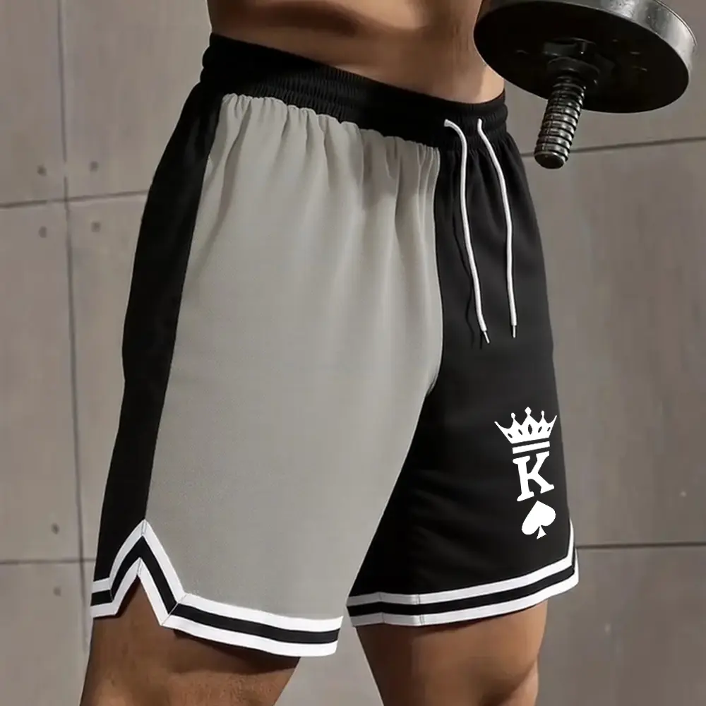 Men's Basketball Shorts King of Spades Print Casual Shorts Quick Dry Gym Short for Men Summer Fitness Running Workout 3 Colors