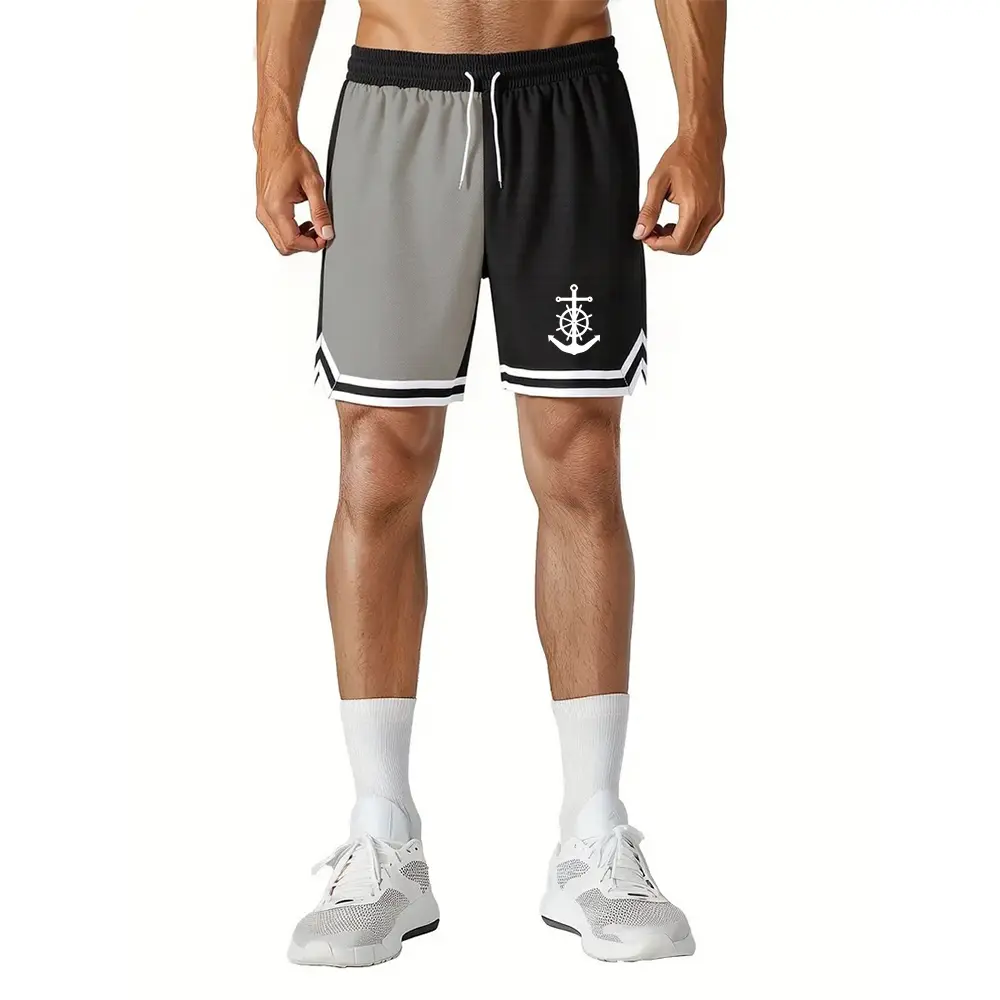 Men's Basketball Shorts Los Angeles Print Casual Shorts Quick Dry Short Pants for Men Summer Fitness Running Workout 3 Colors