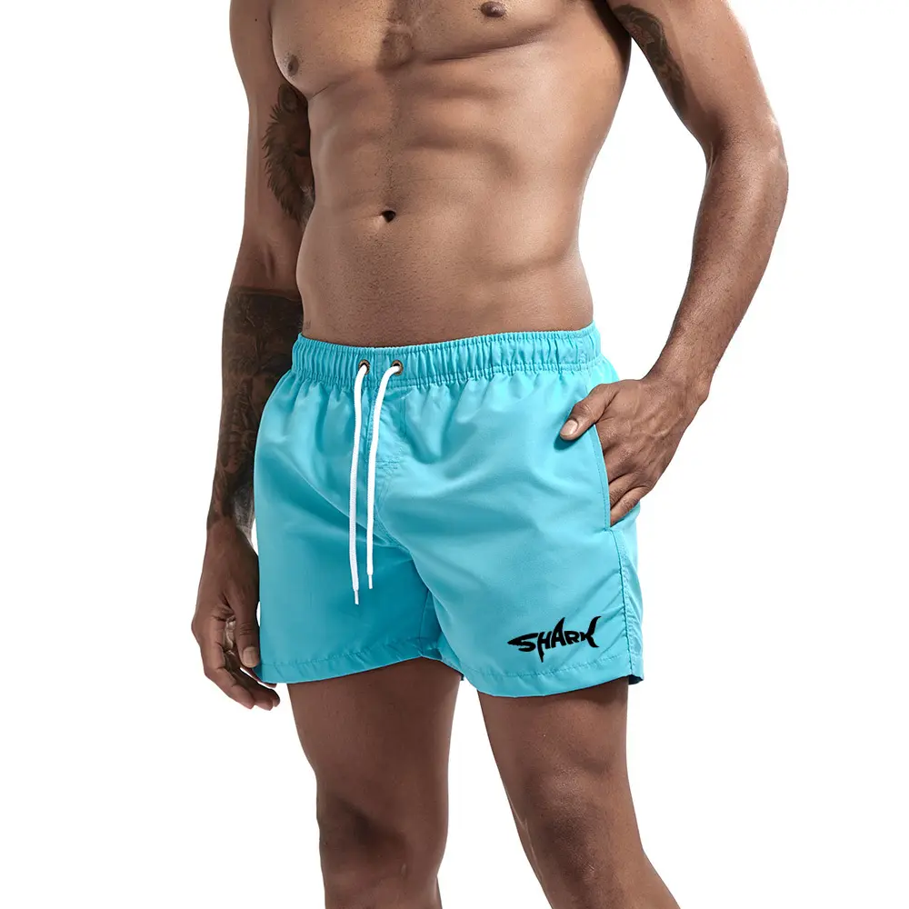 Shark Printed Swim Trunks Casual Swim Shorts Quick Dry Beach Shorts for Men Swimming Surfing Beach Pool Party Summer 12 Colors