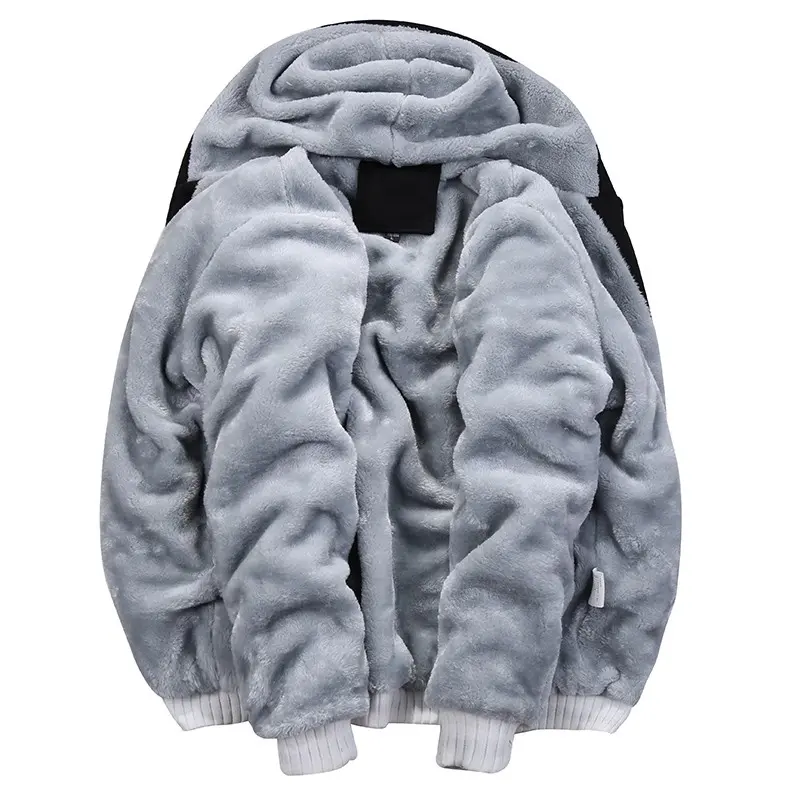 Men's Hoodie Winter Thick Warm Fleece Zipper Hoodies Coat Casual Daily Sportwear Male Streetwear Hoodies Sweatshirts Unisex