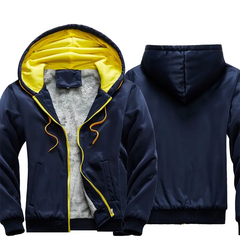 Men's Hoodie Winter Thick Warm Fleece Zipper Hoodies Coat Casual Daily Sportwear Male Streetwear Hoodies Sweatshirts Unisex