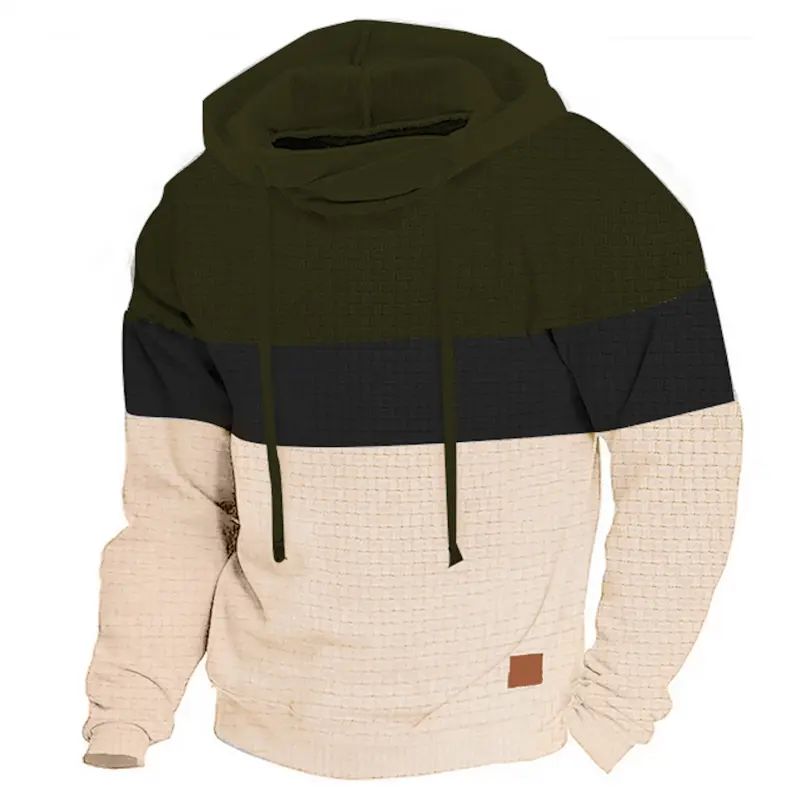 Men's Hoodie Pullover Sweatshirt Hooded Color Block Drawstring Sports & Outdoor Casual Streetwear Sportswear Basic Fall Winter