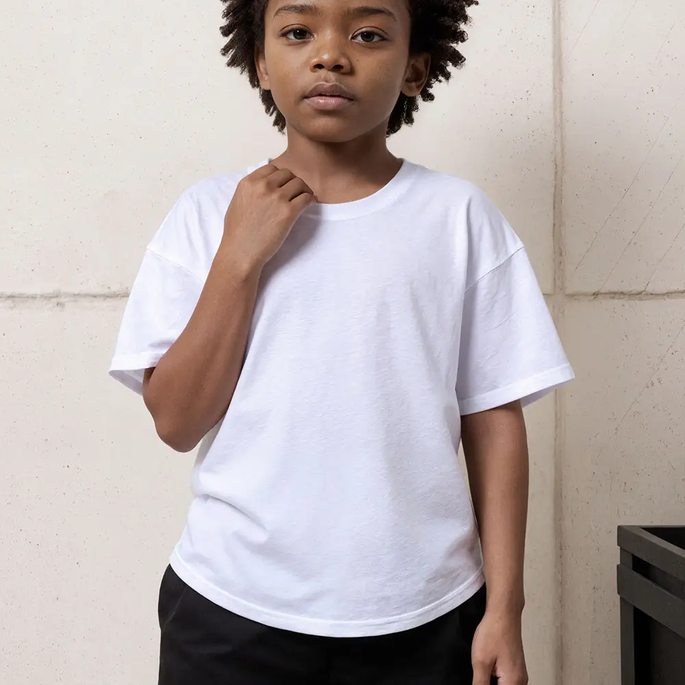 Children's Solid Color Casual Short Sleeved Retro100% Cotton Short-Sleeved Sports Fitness T-Shirt Boys And Girls Kid's Clothing