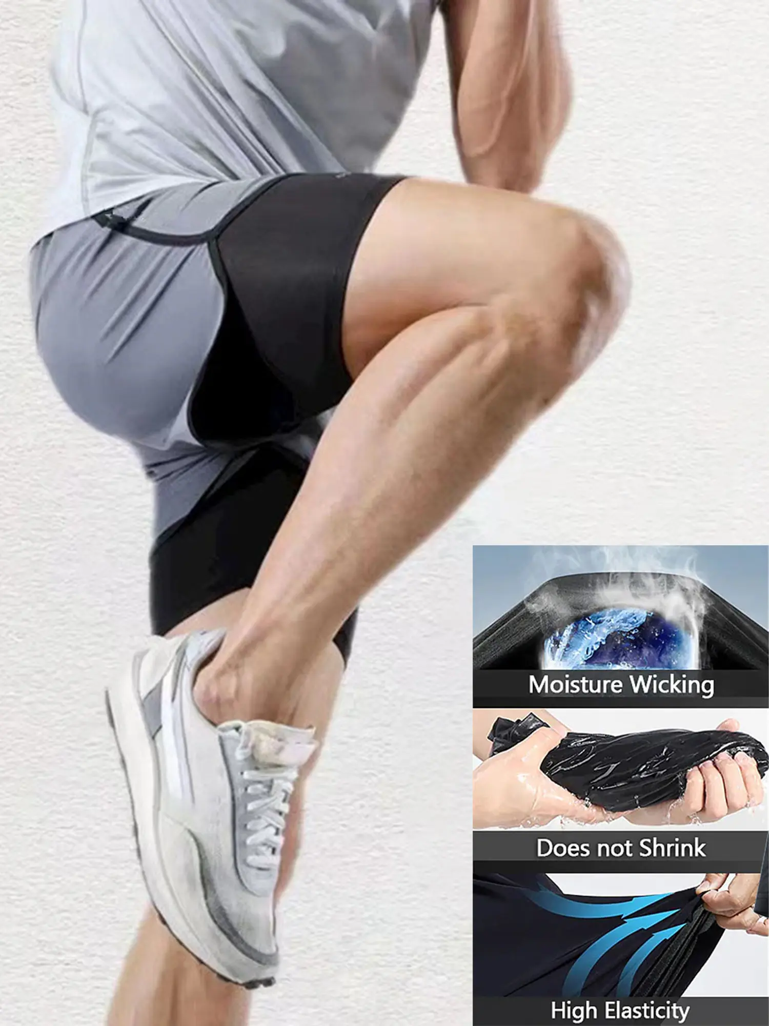 3PCS Men's Gym Shorts Fitness Summer 2-in-1 Performance Shorts for Men Running Workout Sports Shorts Pants Lined with Pocket