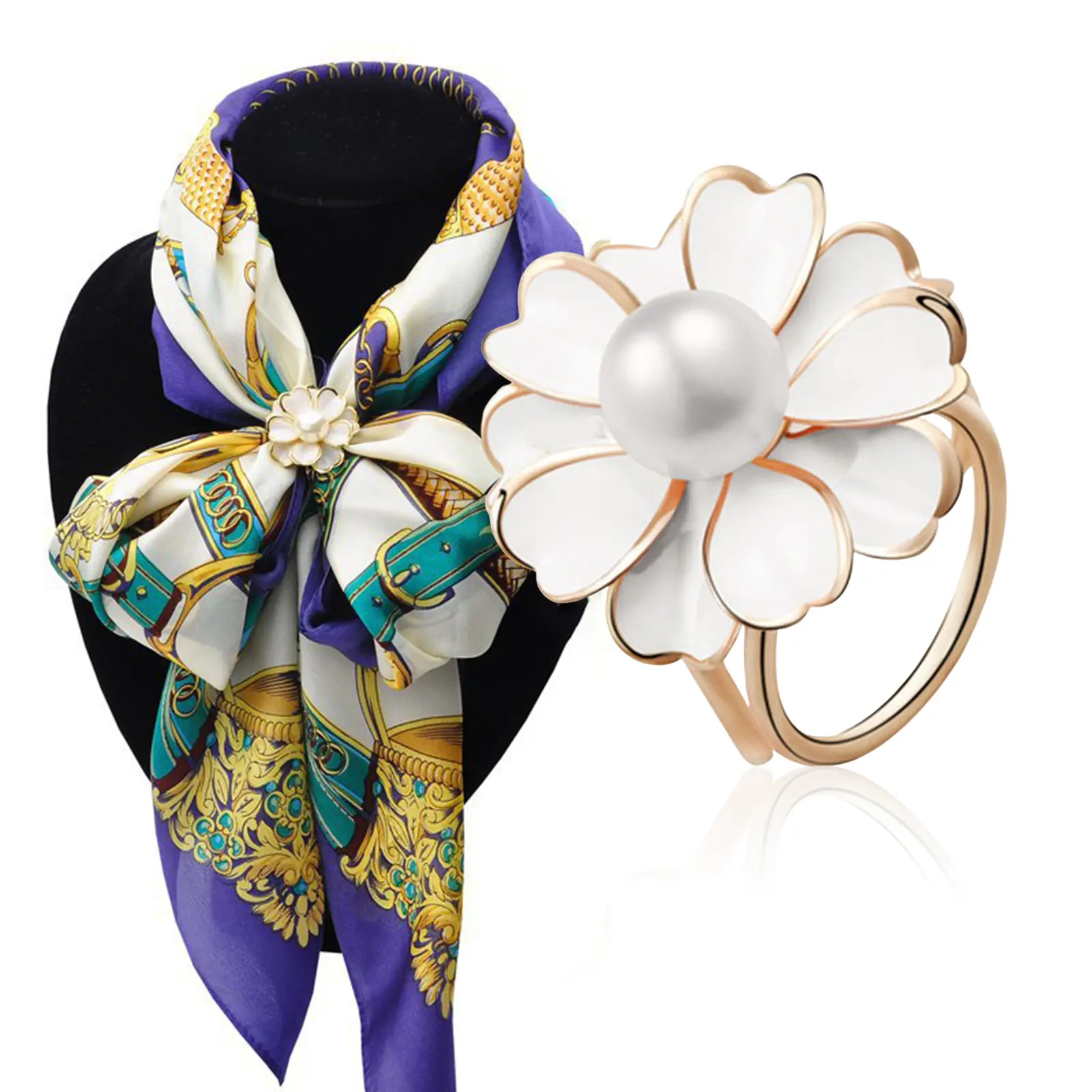 Scarf clip Fashion Elegant Women Bow Rhinestone Pearl Pins Corsage Exquisite High Quality Women's Party Wedding Brooches Badges