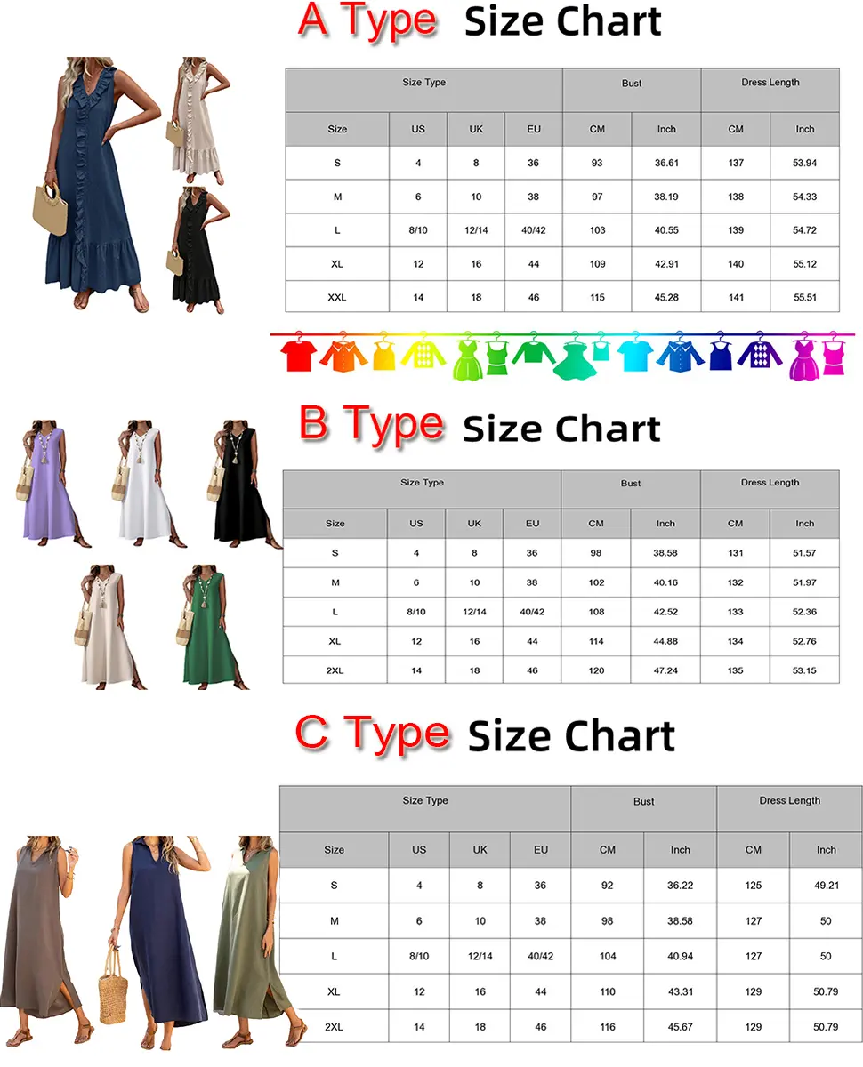 Plus size European Beach Dress Casual Tank Top Soft Material V-Neck Loose Style Medium Length Dress