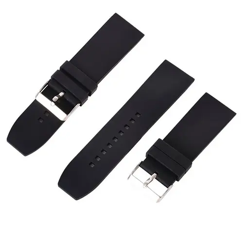 16mm - 28mm Waterproof Solid Soft Silicone Buckle Black Watch Strap Band Replacement Watchband Belt  Watch Accessories 18mm 20mm