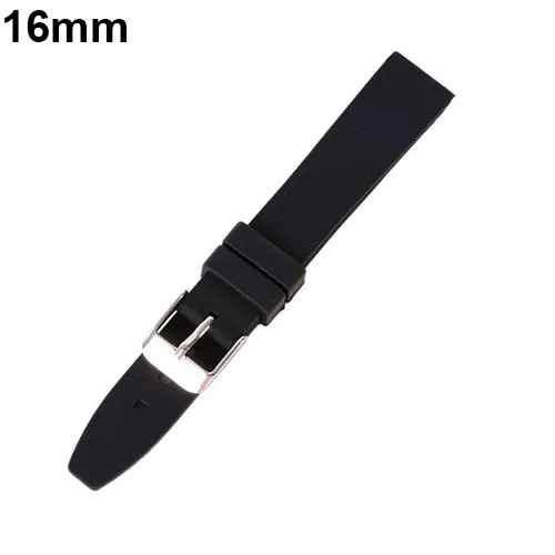 16mm - 28mm Waterproof Solid Soft Silicone Buckle Black Watch Strap Band Replacement Watchband Belt  Watch Accessories 18mm 20mm