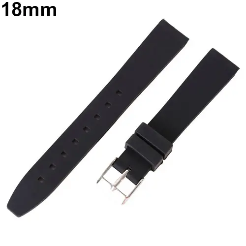 16mm - 28mm Waterproof Solid Soft Silicone Buckle Black Watch Strap Band Replacement Watchband Belt  Watch Accessories 18mm 20mm