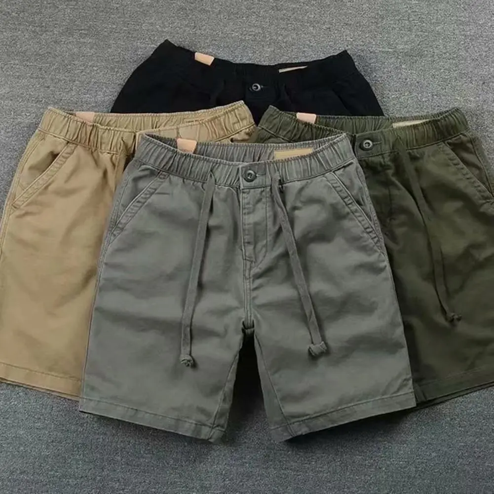 2023 Summer Shorts Men Cotton Solid Casual New High Quality Business Social Shorts Men Bermudas Loose Luxury Khaki Joggers