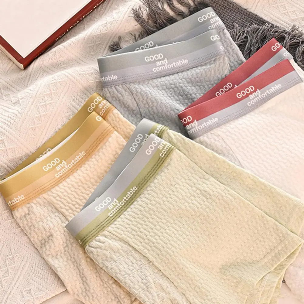 Men Boxer Underwear Letter Print Big U Breathable Crotch Men's Panties Trendy Underpants High Elastic Waist Boxers